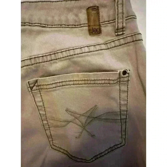 Jag Jeans Stretch Capris Tan Khaki Women’s Size 8 Ankle Cropped Cuffed - Picture 4 of 9